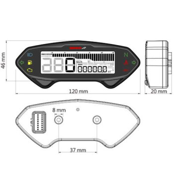 Compteur de vitesse KOSO DB-01RN LCD (BA041000)