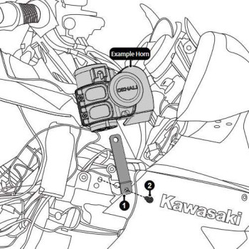 Patte fixation klaxon DENALI SoundBomb Kawasaki GTR1400