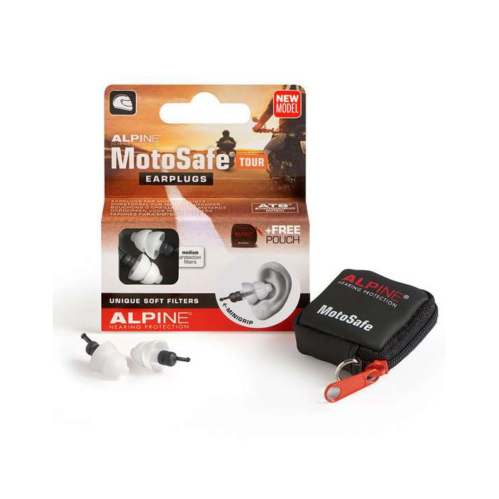 Bouchons d'oreille Alpine MotoSafe Tour +Mini Grip