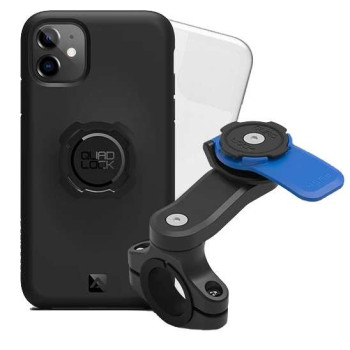 Pack Quad Lock Handlebar Mount + coque iPhone 11 + protection pluie