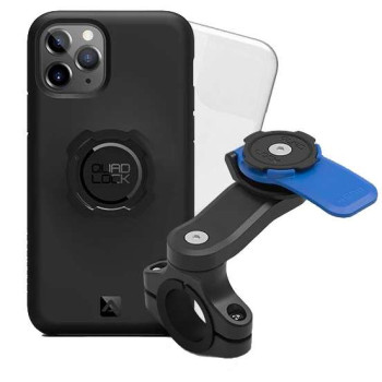 Pack Quad Lock Handlebar Mount + coque iPhone 11 Pro Max + protection pluie