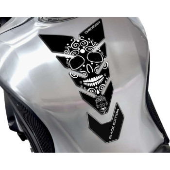 Protection de réservoir moto OneDesign BLACK ED. SKULL WHITE CGBE3P