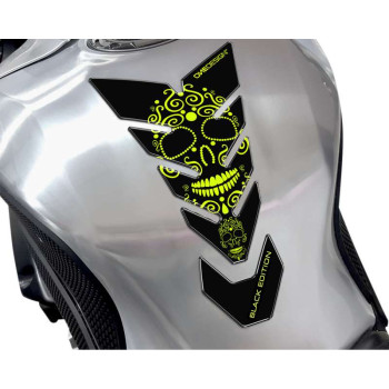 Protection de réservoir moto OneDesign BLACK ED. SKULL YELLOW CGBE4P