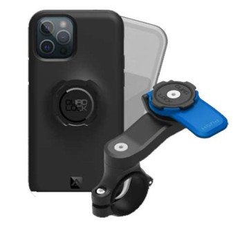 Pack Quad Lock Handlebar Mount + coque iPhone 12/12 Pro + protection pluie