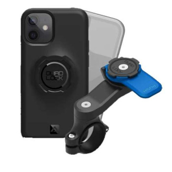 Pack Quad Lock Handlebar Mount + coque iPhone 12 Mini + protection pluie