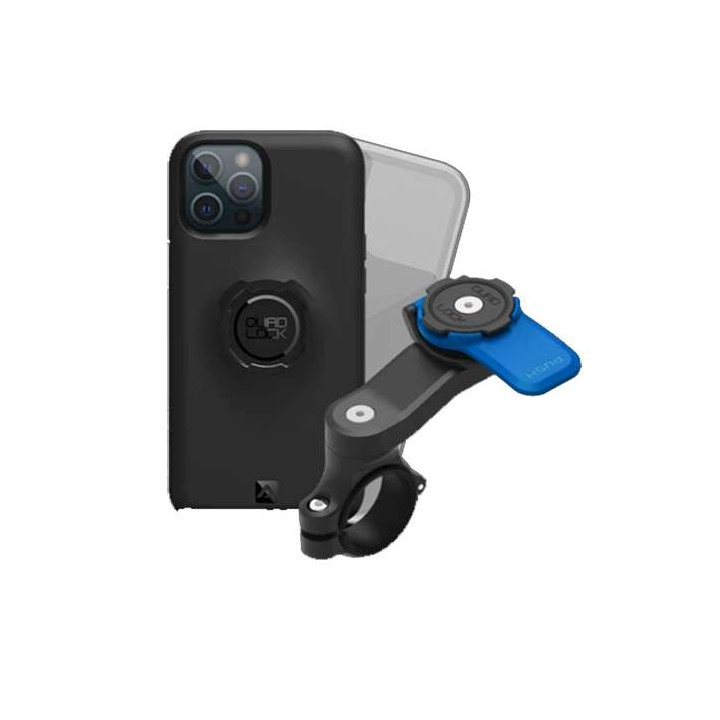 Pack Quad Lock Handlebar Mount + coque iPhone 12 Pro Max + protection pluie