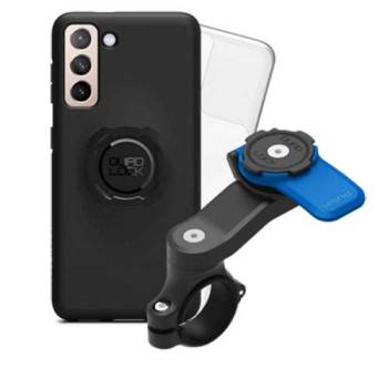 Pack Quad Lock Handlebar Mount + coque Galaxy S21 + protection pluie