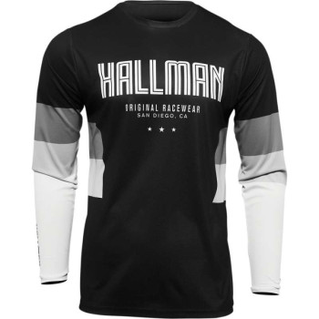 Maillot moto cross Thor HALLMAN DIFFER DRAFT 2022 BLACK/WHITE