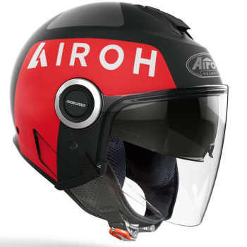 Casque moto Airoh HELIOS UP Noir/Rouge Mat
