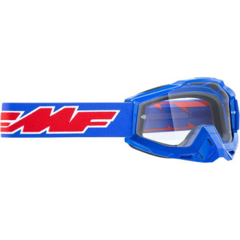Masque moto cross FMF VISION POWERBOMB ROCKET BLUE CLEAR