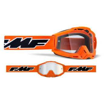 Masque moto cross FMF VISION POWERBOMB ROCKET ORANGE CLEAR