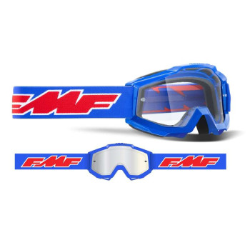 Masque moto cross enfant FMF VISION POWERBOMB YOUTH ROCKET BLUE CLEAR