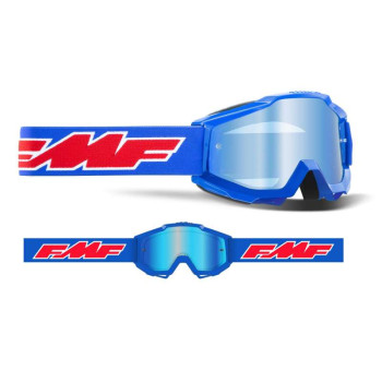 Masque moto cross enfant FMF VISION POWERBOMB YOUTH ROCKET BLUE IRIDIUM