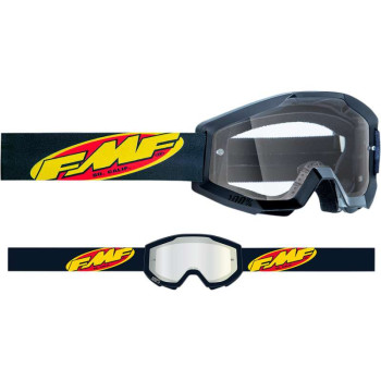 Masque moto cross FMF VISION POWERCORE CORE BLACK CLEAR