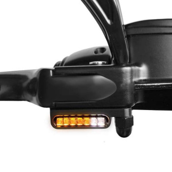Clignotants moto + feu de position LED Noir Heinz Bikes fixation guidon pour HD SOFTAIL