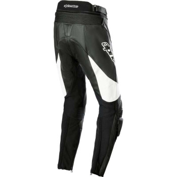 Pantalon moto cuir femme Alpinestars STELLA MISSILE V3 Noir/Blanc