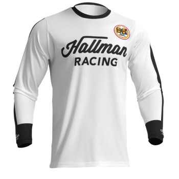 Maillot moto cross Thor HALLMAN DIFFER ROOSTED 2023 WHITE/BLACK