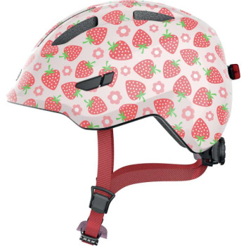 Casque vélo enfant ABUS SMILEY 3.0 LED Rose Strawberry