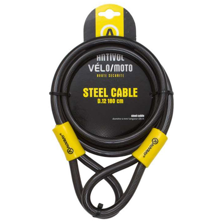 Cable antivol vélo AUVRAY STEEL CABLE D12x180 cm