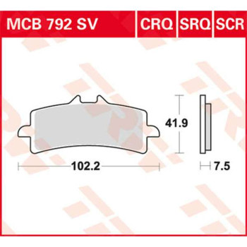 Plaquettes de frein sinter TRW MCB792SV