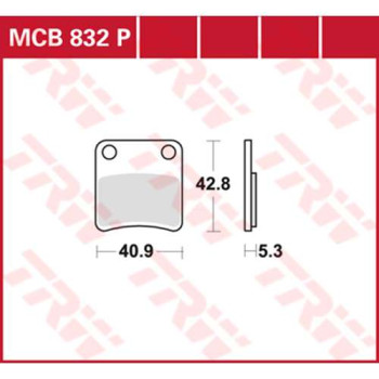 Plaquettes de frein TRW MCB832P (frein de parking)