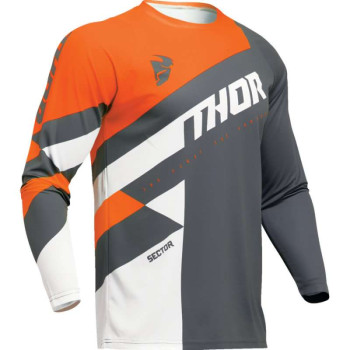 Maillot cross enfant Thor YOUTH SECTOR CHECKER CHARCOAL/ORANGE