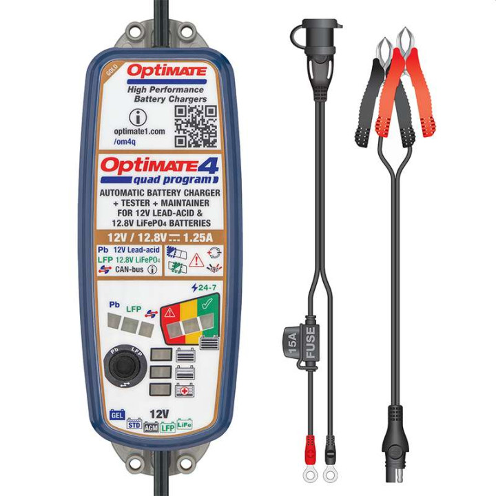 Chargeur de batterie Tecmate OPTIMATE 4 QUAD PROGRAM