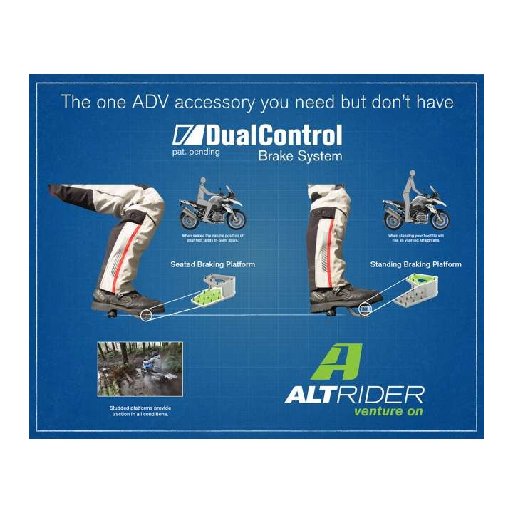 Extension pédale de frein AltRider DualControl Argent Aprilia TUAREG 660 (TU23-1-2532)
