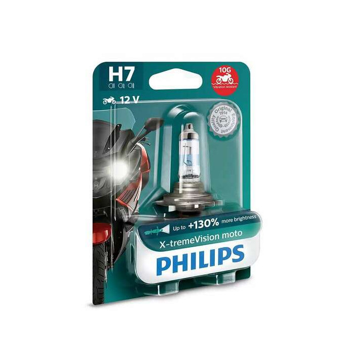 Ampoule phare Philips XtremeVision Moto +130% H7 12V 55W PX26D