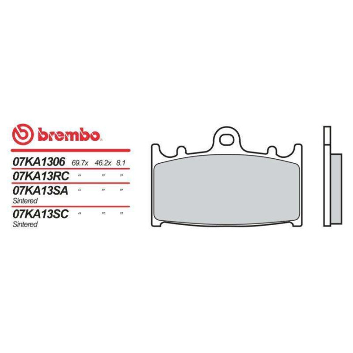 Plaquettes de frein moto organique Brembo 07KA1306