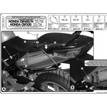 Écarteurs de sacoches cavalières Givi (T218) Honda CBF500/600/1000