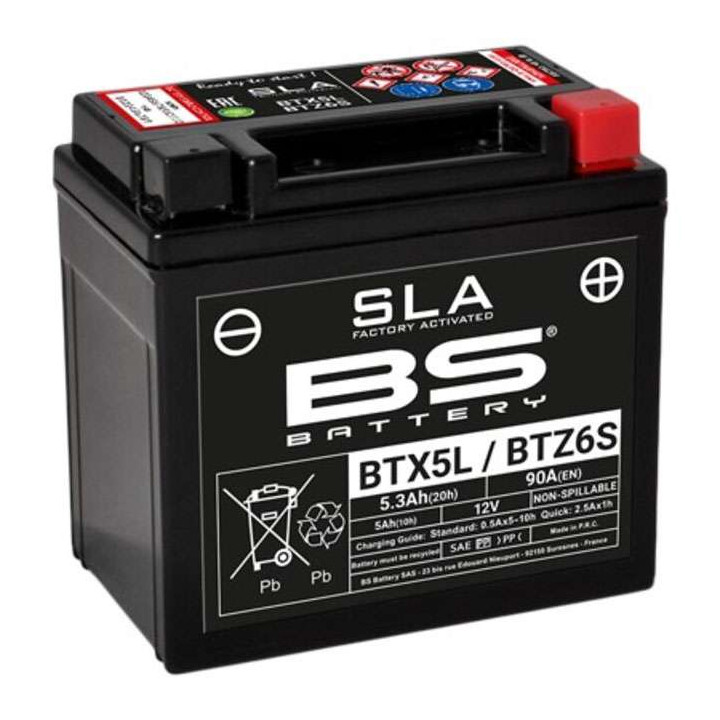 Batterie BS BTX5L/BTZ6S SLA (YTX5L/YTZ6S)