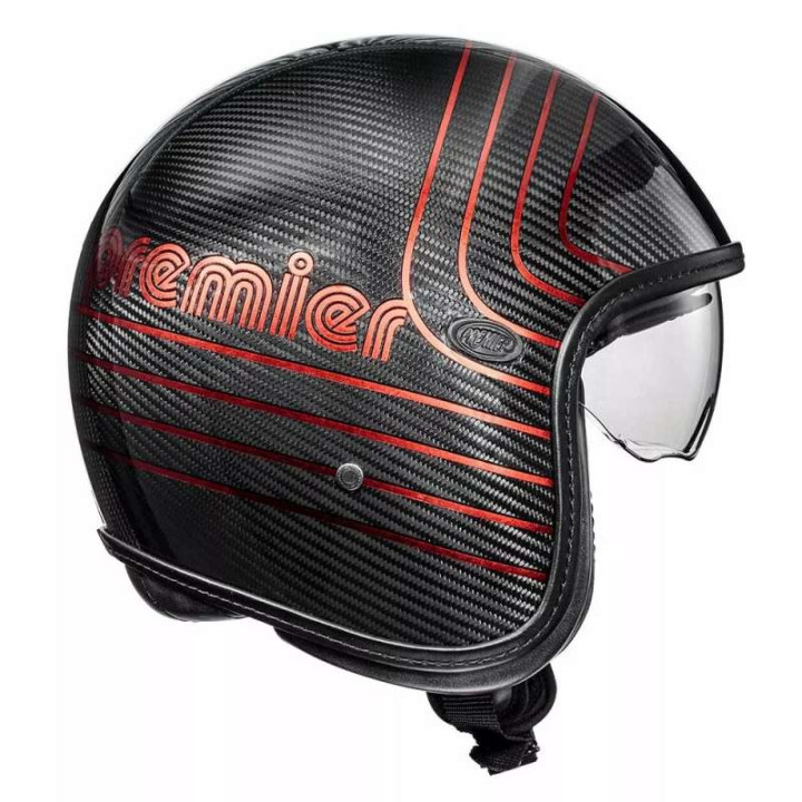 Casque moto Premier VINTAGE Carbone EX Red Platinum Edition Casque moto Premier VINTAGE Carbone EX Red Platinum Edition