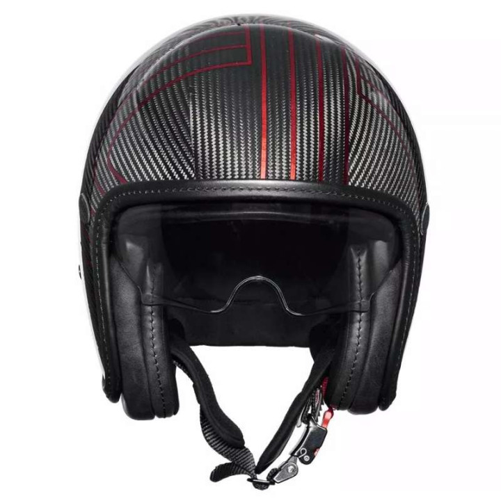 Casque moto Premier VINTAGE Carbone EX Red Platinum Edition Casque moto Premier VINTAGE Carbone EX Red Platinum Edition