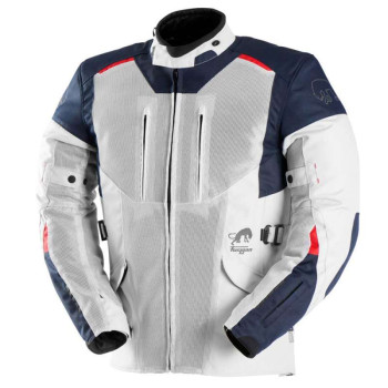 Blouson moto Furygan BROOKS VENTED + Bleu/Pearl/Rouge