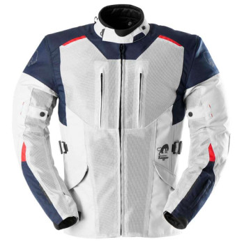 Blouson moto Furygan BROOKS VENTED + Bleu/Pearl/Rouge