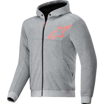 Alpinestars CHROME V2 SPORT HOODIE Gray Fluo Red motorcycle sweatshirt
