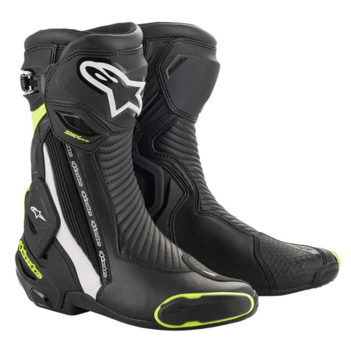 Bottes moto Alpinestars SMX PLUS V2 Black White Yellow Fluo
