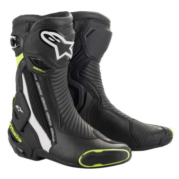 Bottes moto Alpinestars SMX PLUS V2 Black White Yellow Fluo Bottes moto Alpinestars SMX PLUS V2 Black White Yellow Fluo