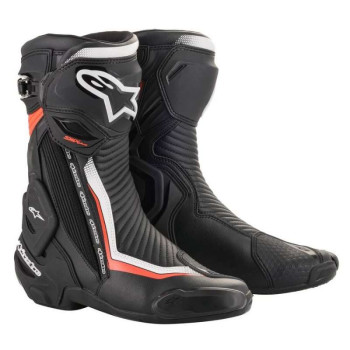 Bottes moto Alpinestars SMX PLUS V2 Black White Red Fluo Bottes moto Alpinestars SMX PLUS V2 Black White Red Fluo