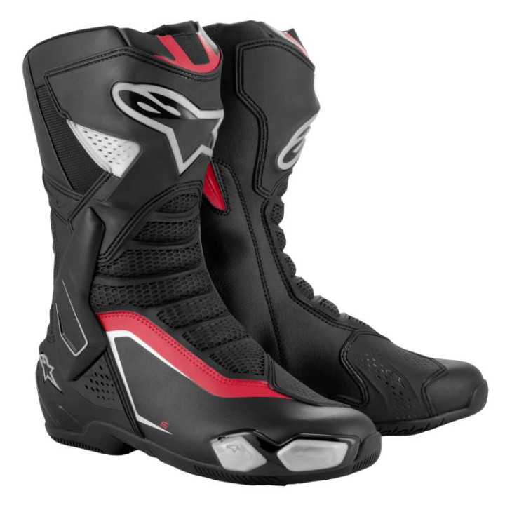 Alpinestars SMX 6 V3 Motorcycle Boots Black Silver Red