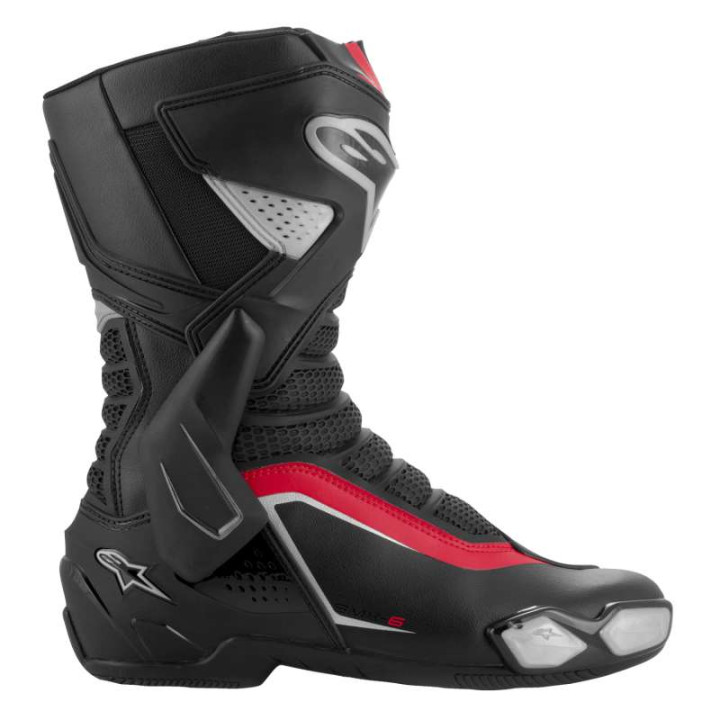 Alpinestars SMX 6 V3 Motorcycle Boots Black Silver Red