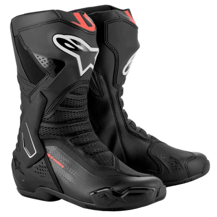 Alpinestars SMX 6 V3 Motorcycle Boots Black Red Fluo