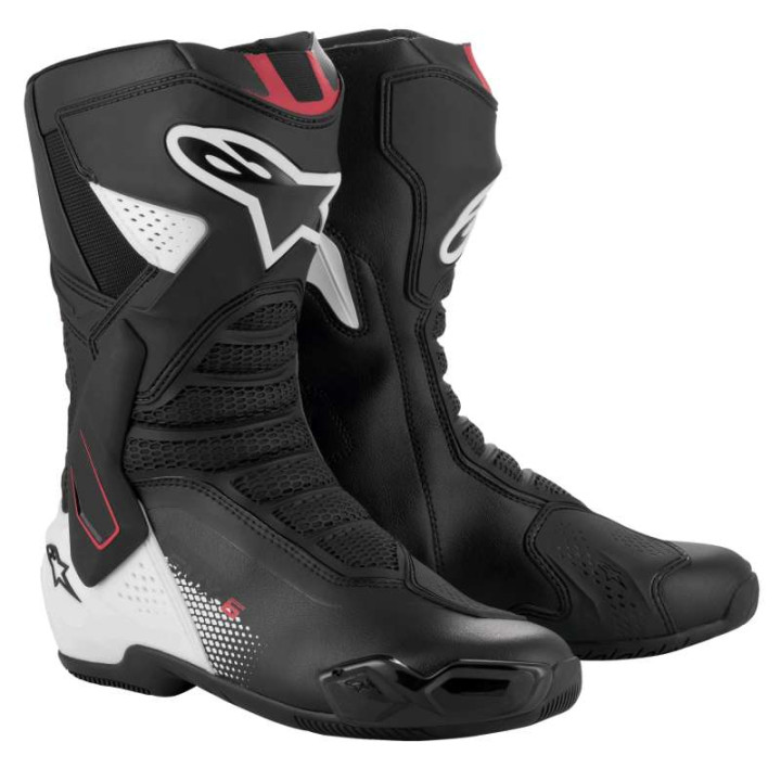 Alpinestars SMX 6 V3 Motorcycle Boots Black White Red Graphic