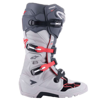 Bottes ALPINESTARS TECH 7 ENDURO Ligth Gray/Dark Gray/Bright Red Bottes ALPINESTARS TECH 7 ENDURO Ligth Gray/Dark Gray/Bright Red