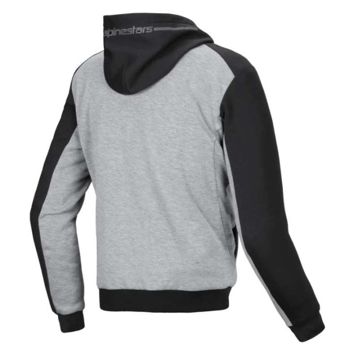 Motorcycle sweatshirt Alpinestars CHROME V2 SPORT HOODIE Black Gray Heather Turquoise