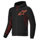 Alpinestars CHROME AIR SPORT HOODIE Black Red Fluo motorcycle sweatshirt