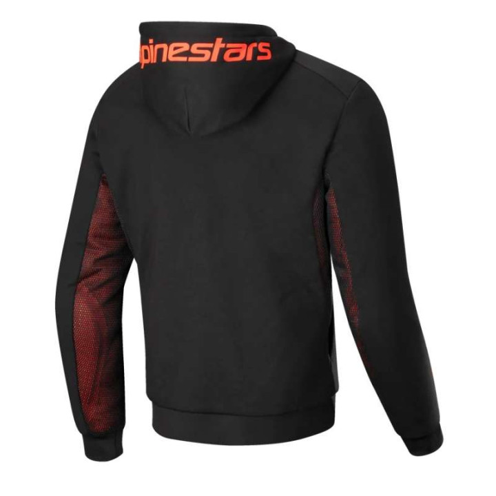 Alpinestars CHROME AIR SPORT HOODIE Black Red Fluo motorcycle sweatshirt