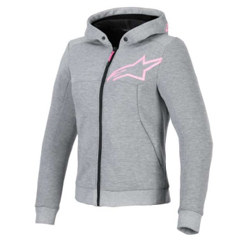 Sweat moto Alpinestars STELLA CHROME V2 SPORT Gray Heather Pink Fluo Sweat moto Alpinestars STELLA CHROME V2 SPORT Gray Heather Pink Fluo