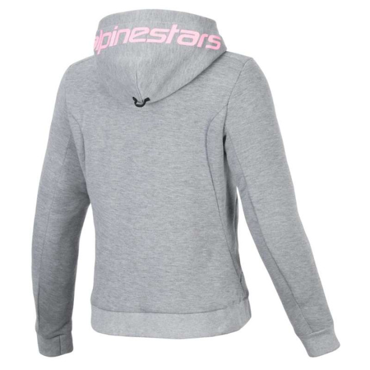 Sweat moto Alpinestars STELLA CHROME V2 SPORT Gray Heather Pink Fluo Sweat moto Alpinestars STELLA CHROME V2 SPORT Gray Heather Pink Fluo